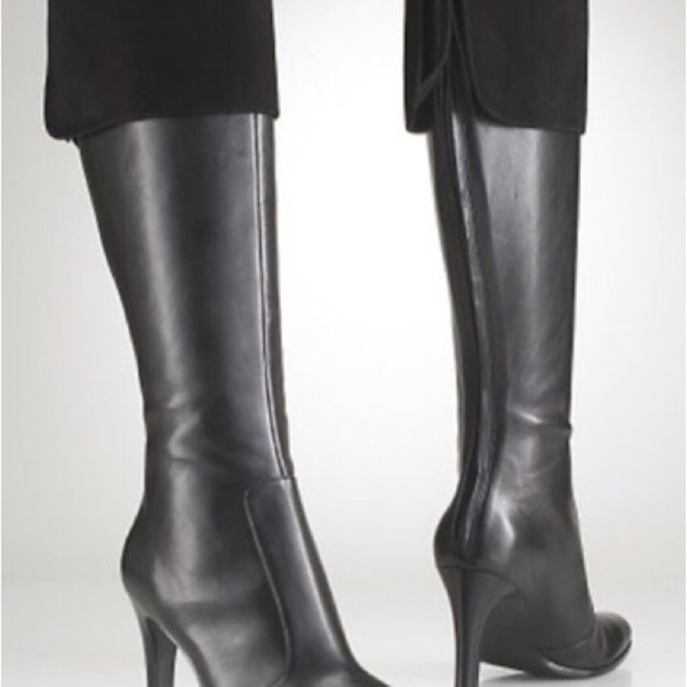 Ralph Lauren Beatrice Black Suede Boots